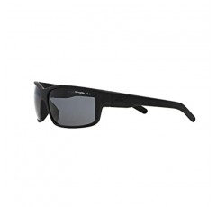 Arnette AN4202 패스트볼 직사각형 선글라스, 퍼지 블랙/그레이 편광, 62mm
