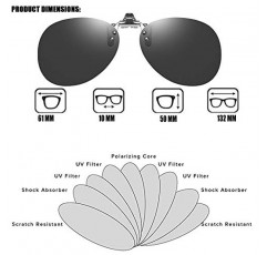FF FRAZALA 편광 클립 온 선글라스 눈부심 방지 UV 400 보호 Cateye/Aviator 선글라스 처방 안경 클립