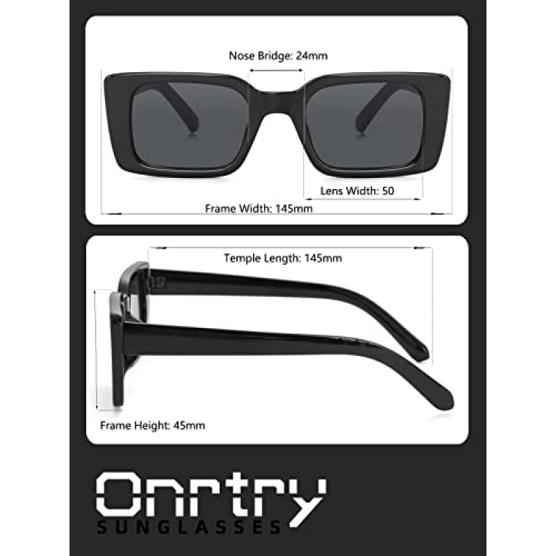 여성용 Onrtry 직사각형 선글라스 남성용 빈티지 패션 선글라스