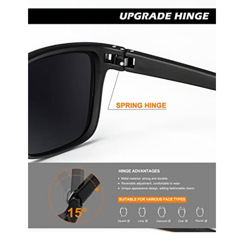 남성 및 여성용 NSSIW 선글라스, 가벼운 프레임과 운전용 자외선 차단 기능을 갖춘 편광 선글라스