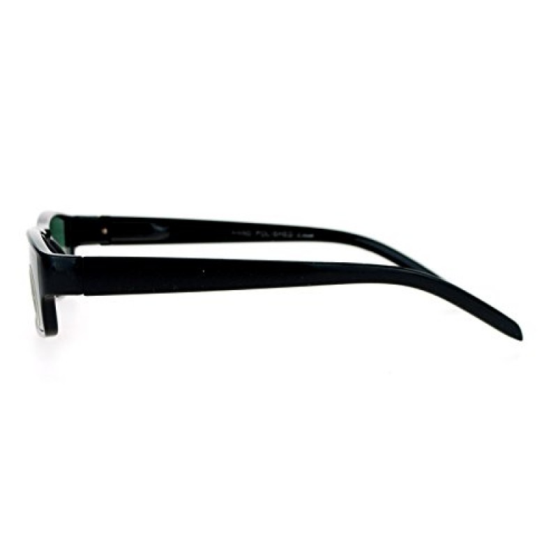 SA106 유리 렌즈 블랙 클래식 좁은 직사각형 플라스틱 스프링 힌지 선글라스