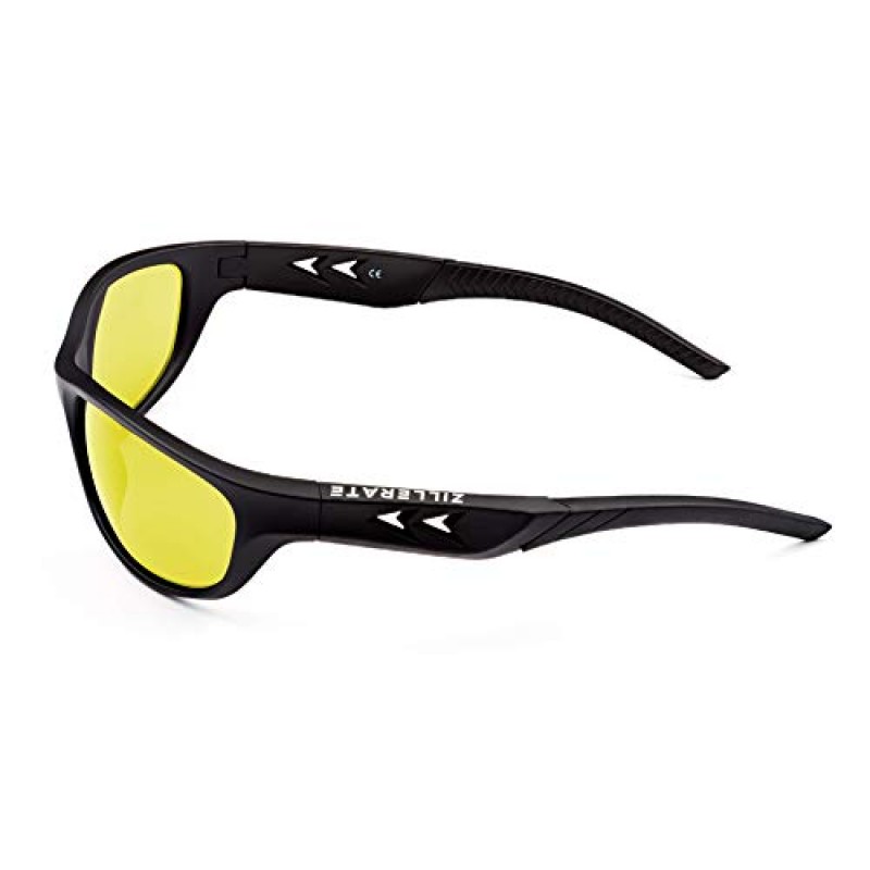 ZILLERATE 야간 운전 안경 운전용 눈부심 방지 HD 야간 투시 안경, TAC 편광 렌즈, 노란색 색조 선글라스, 남성 및 여성용 눈부심 감소 야간 운전 안경