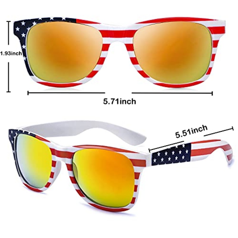 knliwkm 남성용 미국 국기 선글라스 미국 미국 국기 안경 7월 4일 액세서리