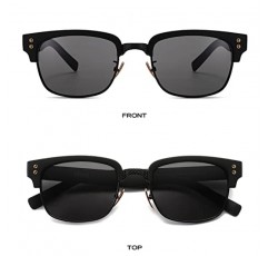 Gtand 빈티지 레트로 직사각형 TR90 프레임 선글라스 남성 여성 패션 반무테 금속 선글라스 안경