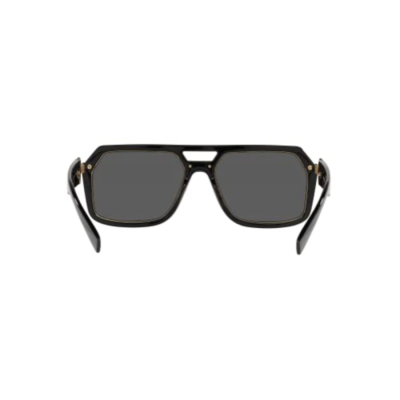 Versace 남성 선글라스 블랙 프레임, 다크 그레이 렌즈, 58MM