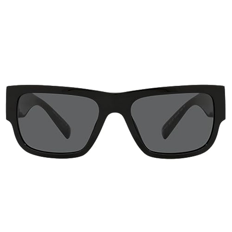 Versace 남성 선글라스 블랙 프레임, 다크 그레이 렌즈, 56MM