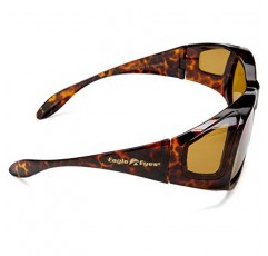 Eagle Eyes Polarized Fiton Sleek Fitover 스타일 선글라스 - UVA, UVB 및 청색광 차단 보호