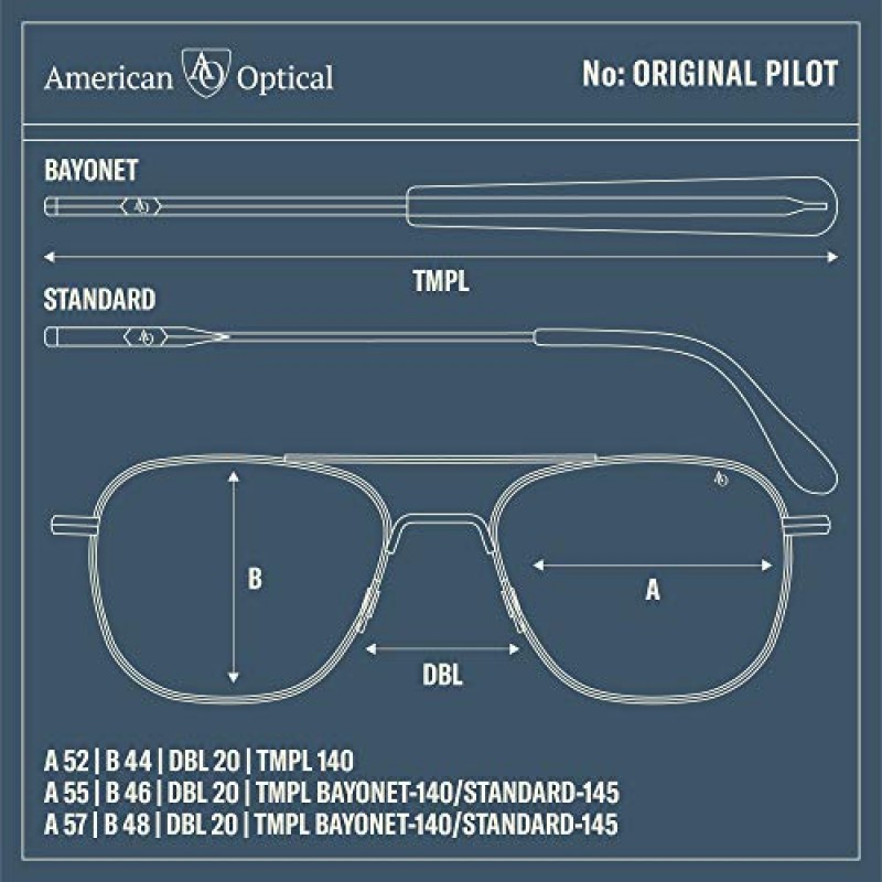 AO 오리지널 파일럿 선글라스 - SkyMaster Glass Lenses