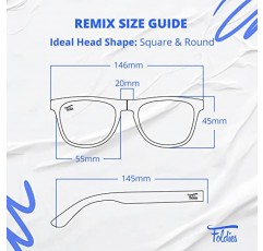 Foldies 편광 접이식 선글라스 – 긁힘 방지 렌즈 코팅 – 접이식 프레임 – 프리미엄 가죽 케이스 – 리믹스