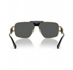 Versace 남성 선글라스 건메탈 프레임, 그린 렌즈, 63MM
