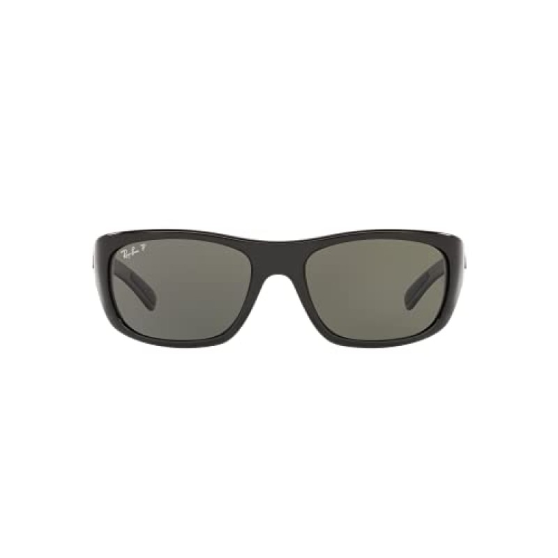 Ray-Ban Man 선글라스 블랙 프레임, 다크 그린 렌즈, 63MM