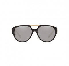 Versace 남성 선글라스 블랙 프레임, 다크 그레이 - 폴라 렌즈, 58MM