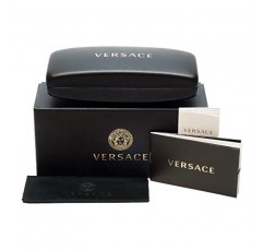 Versace 남성 선글라스 블랙 프레임, 다크 그레이 렌즈, 57MM