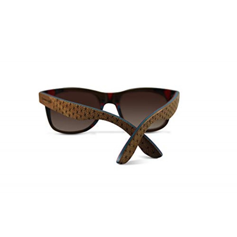 UV400 편광 렌즈와 스프링 템플이 있는 수제 목재 선글라스