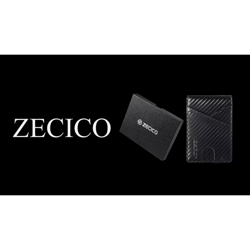 ZECICO 남성용 슬림 지갑 머니 클립: 양면 가죽 지갑 RFID 차단 전면 포켓 지갑 남성용 ID 창 선물이 있는 신용 카드 소지자(카본 블랙/오렌지)