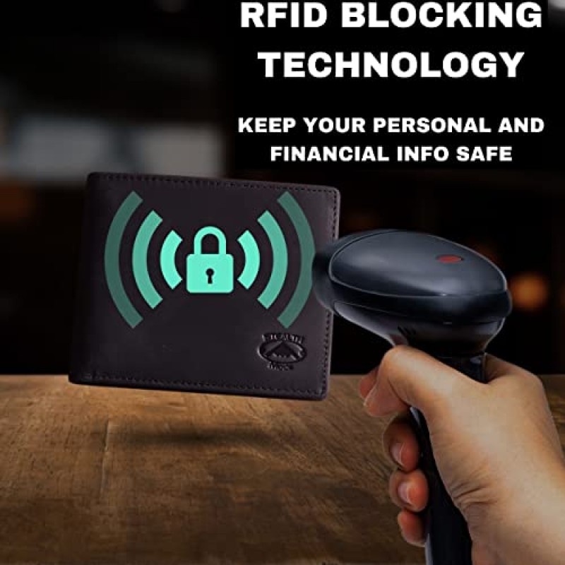 ID 창 및 RFID 차단 기능을 갖춘 남성용 스텔스 모드 가죽 이중 지갑