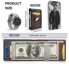 doeboe for AirTag Wallet with Money Clip, Slim Genuine Leather Credit Card Bifold Wallet Men Women, RFID Minimalist Air tag Wallet Holder for Apple Air Tag GPS Tracker, Airtags Accessories (Brown)