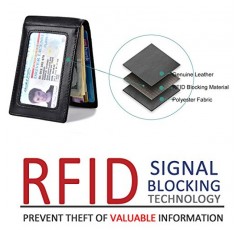 머니 클립이있는 kinzd 슬림 지갑 남성용 RFID 차단 미니멀리스트 Bifold 지갑 정품 가죽 프론트 포켓 카드 홀더