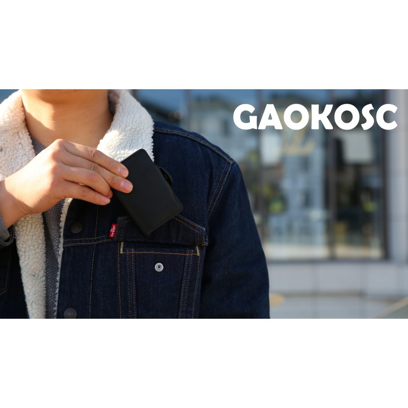 RFID 차단 기능이 있는 GAOKOSC 신용 카드 소지자, 남성용 팝업 가죽 머니 클립 지갑, 더블 카드 케이스 지갑