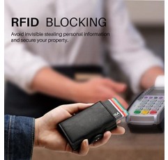 RFID 차단 기능이 있는 GAOKOSC 신용 카드 소지자, 남성용 팝업 가죽 머니 클립 지갑, 더블 카드 케이스 지갑