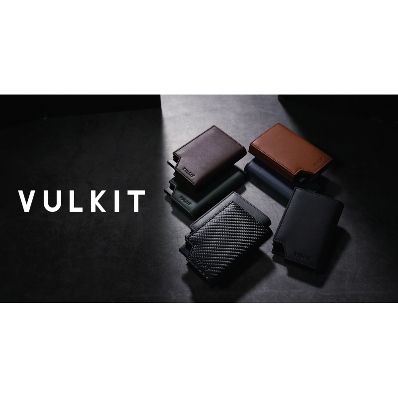 VULKIT 남성용 지갑 미니멀리스트 팝업 카드 홀더 RFID 차단 자기 폐쇄 가죽 지갑(현금 및 신용 카드용 ID 창이 있음 최대 11개 카드)