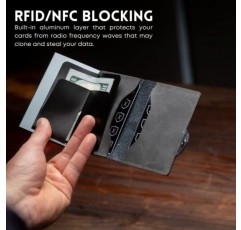 남성용 독점 가죽 슬림 지갑 | 삼중 RFID 지갑 | 고급스러운 카드 홀더 & 머니 클립이 포함된 미니멀리스트 지갑 | 럭셔리함과 실용성을 겸비한 남성용 지갑