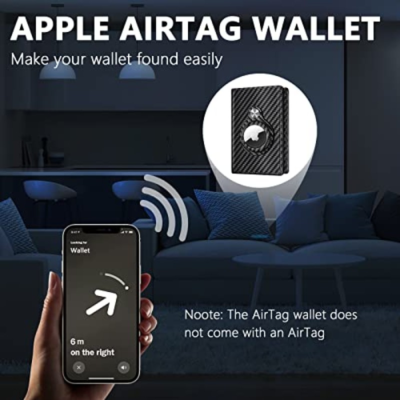 GITYGAO 남성용 AirTag 지갑 - Apple Airtag용 Mnimalist 신용 카드 소지자 [빠른 액세스] 스마트 남성용 지갑 - RFID 차단 머니 클립이 있는 팝업 지갑, ID 창, 남성용 선물(에어태그 없음)