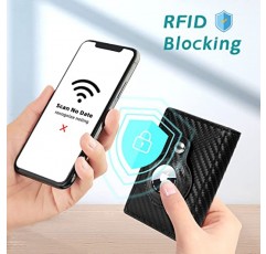 에어태그 홀더가 있는 FADACHY 남성용 지갑, 미니멀리스트 카드 홀더, 탄소 섬유 RFID 기술 신용 카드 홀더, ID Windows가 있는 남성용, 스텔스 에어 태그 홀더