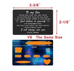 DEGASKEN 아들에게 선물 엄마가 준 지갑 카드, 사랑해요 아들을 위한 대학 졸업 선물, 크리스마스 발렌타인 아버지의 날 선물