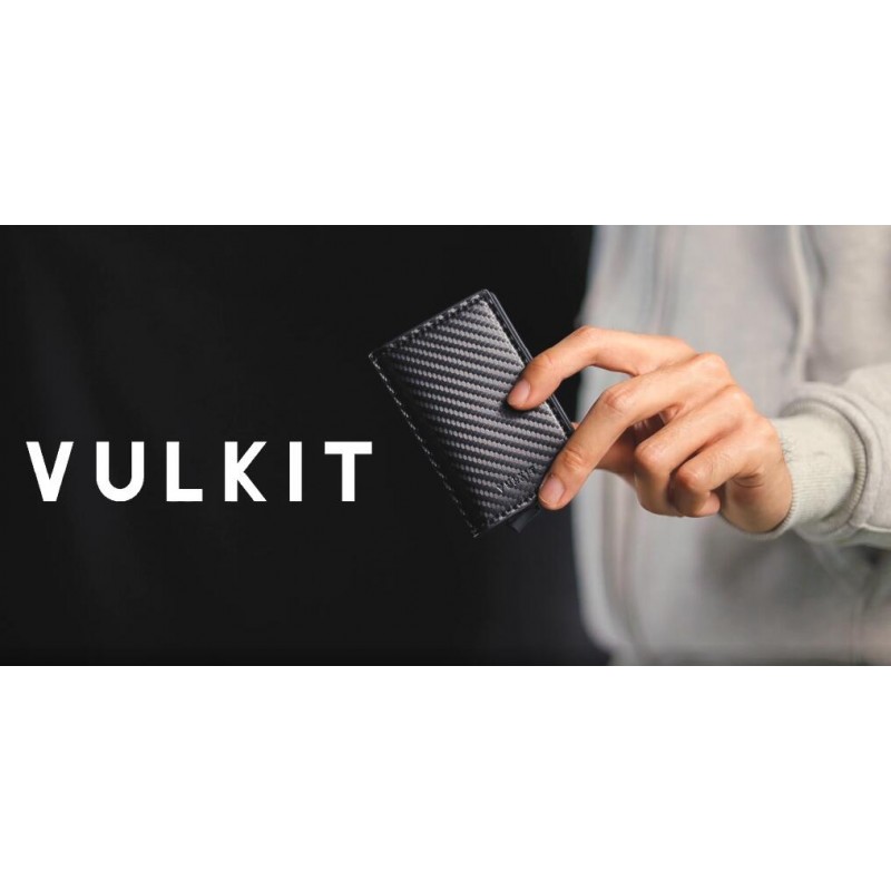 VULKIT 신용 카드 소지자 RFID 차단 가죽 자동 팝업 지갑 알루미늄 슬림 포켓 명함 케이스