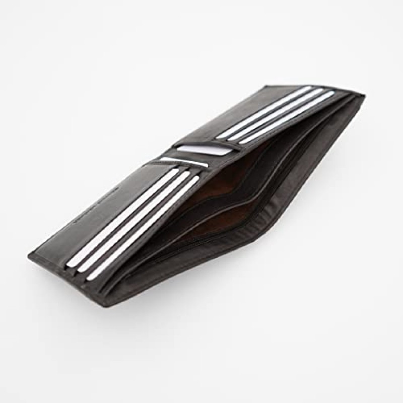 AG 지갑 가죽 남성용 슬라이딩 2-in-1 이중 지갑, 탈착식 미니멀 ID 지갑 및 카드 홀더(브라운)