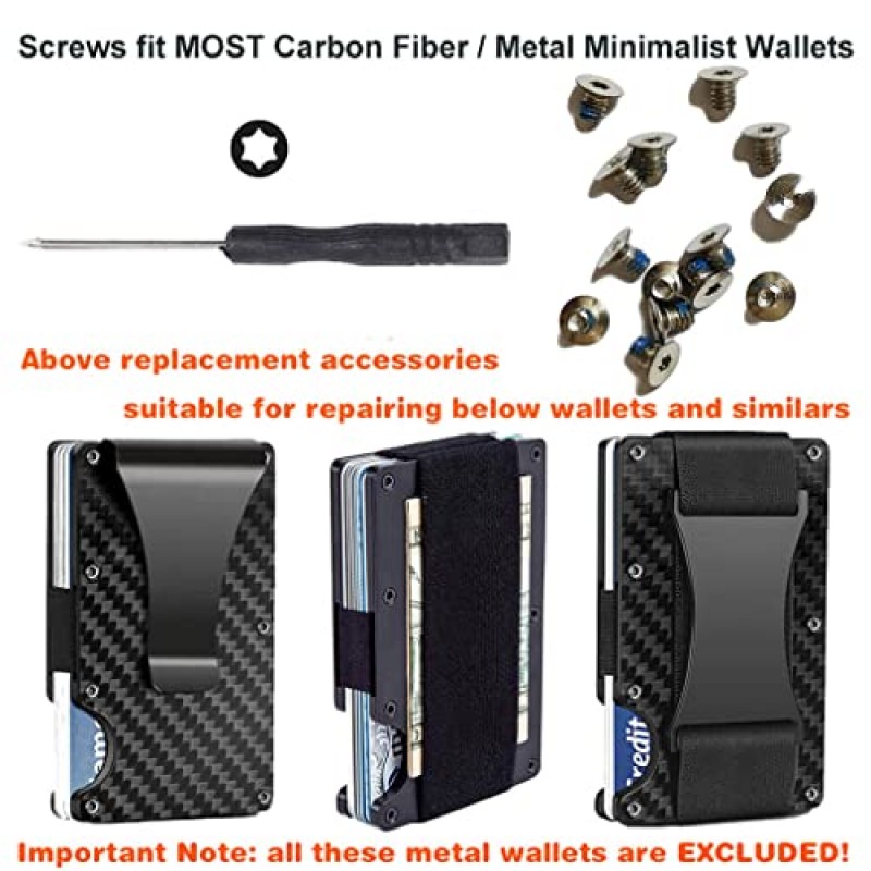 월렛용 교체 나사 업그레이드된 풀림 방지 나사 T5 드라이버(기본 세트), 은색