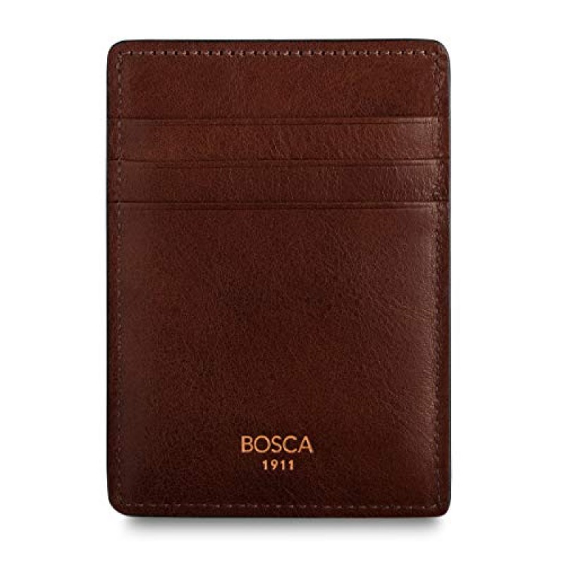 Bosca 남성용 디럭스 프론트 포켓 가죽 지갑