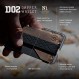 Dango D02 Dapper 2 EDC 지갑 - 미국산 - 정품 가죽, 니켈 도금, 슬림, 미니멀리스트, 금속, RFID 차단