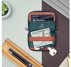 Vaultskin NOTTING HILL 카드 현금 동전용 RFID 보호 기능이 있는 슬림 지퍼 지갑