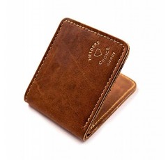 FIELDERS CHOICE GOODS 금박 로고가 있는 가죽 지갑 - 빈티지 야구 장갑으로 손수 제작한 폴더형 지갑
