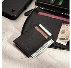 TORRO 여행용 지갑 – 여권 지갑과 탈부착 가능한 카드 지갑이 포함된 천연 가죽 여행 정리함