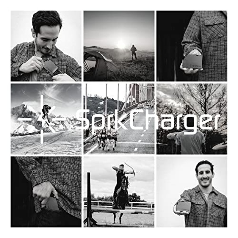 SprkCharger 배터리 지갑 | 미니멀리스트 휴대폰 충전 슬림 현금 및 신용카드 지갑 | RFID 차단 | 평생 내구성이 뛰어난 스테인레스 스틸(브러시드 실버 스테인레스 스틸)