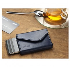 pularys 미니 지갑 RAVEN - 다기능 신용 카드 케이스 - 이탈리안 가죽 - RFID 차단 - 크기: 6.5 x 10 x 2.5 cm - 최대 7개 카드 수납 공간 - 클래식 디자인