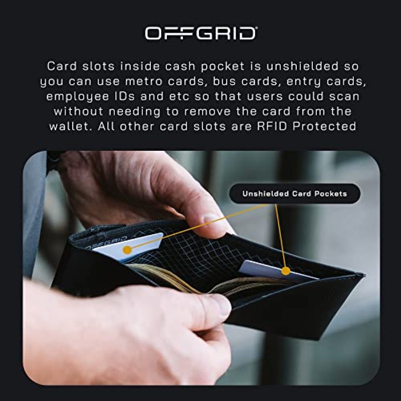 OFFGRID 스위치 패러데이 지갑, RFID 차단 지갑, 휴대폰용 패러데이 백 내장, 신호 차단 패러데이 지갑, RFID 지갑 및 휴대폰용 패러데이 지갑, 모든 신호 차단