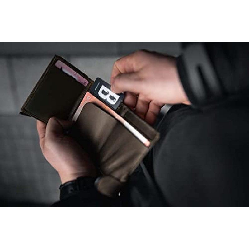PULARYS OXFORD 미니 지갑 - 신용 카드 지갑 - 이탈리아 가죽으로 제작 - RFID 차단 - 최대 9개의 카드를 수납할 수 있는 공간 - 수납공간 1개 - 전면 포켓 지갑 - 남성용 및 여성용 - 클래식