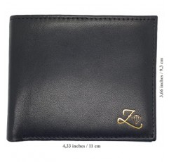 남성용 정품 가죽 지갑 - RFID 카드 슬롯 10개 및 지폐 수납공간 2개, 슬림 프로필의 이중 폴더, ​​특별 관리된 핸드메이드(블랙 인피니티)