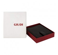 Giudi Bifold 남성용 지갑 Made in Italy – 아름다운 천연 가죽 – 현금용 포켓 2개 – 신용 카드 슬롯 8개 – 우아한 블랙 컬러 – 버튼 스냅 클로저 – 신사를 위한 화려한 선물