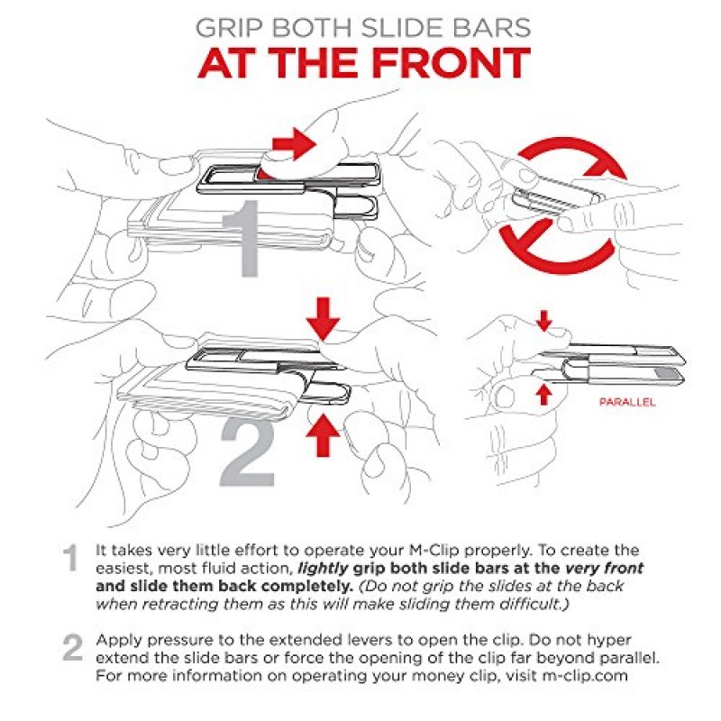 M-클립 스테인레스 스틸 머니 클립 - 남성용 현금 및 신용 카드 홀더 - 미니멀리스트 슬림 지갑 대안