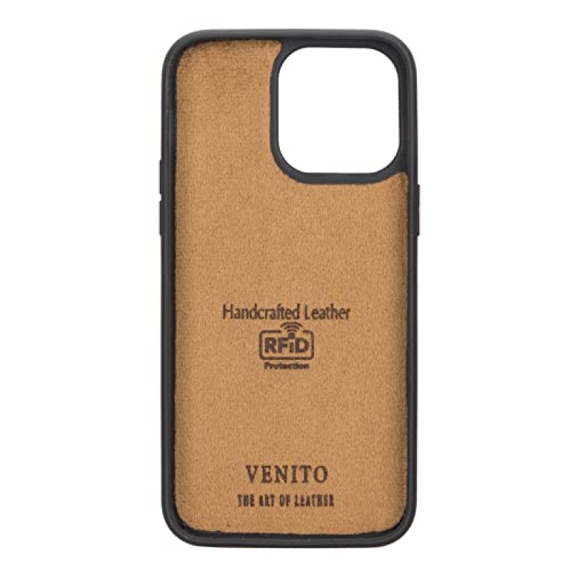 iPhone 14 Pro 크로스바디 케이스와 호환되는 Venito Fermo 가죽 지갑 케이스 - RFID 차단 기능으로 더욱 안전함(앤틱 브라운)