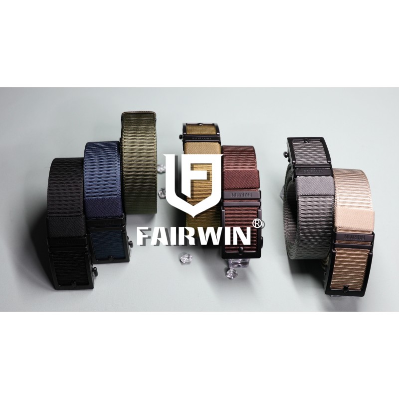 FAIRWIN 래칫 벨트 남성 캐주얼 골프 웹 벨트 청바지 자동 조절 버클 전술 나일론 남성 허리 벨트 천