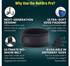 남성용 BeltBro Pro 쌍 - 매우 부드러운 가장자리 패딩이 포함된 차세대 BeltPro 버클 프리 탄성 벨트 - 1.5인치 벨트 루프에 적합