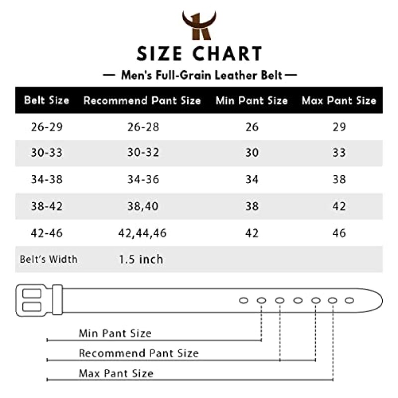KEECOW 남성용 100% 이탈리아산 소가죽 벨트 남성용 스크래치 방지 버클 포함, 상자 포장