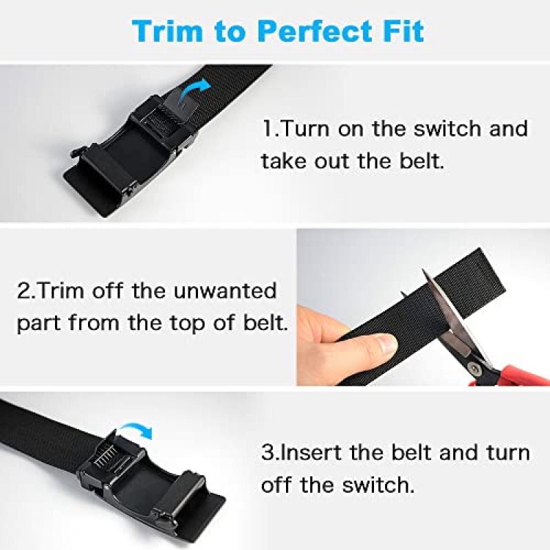DOOPAI 벨트 남성, 남성용 탄성 골프 벨트, 2팩 나일론 래칫 벨트 남성 벨트 캐주얼, 조절 가능한 트림