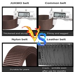 JUKMO 남성용 래칫 벨트, 자동 슬라이드 버클이 있는 나일론 웹 전술 벨트